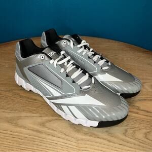 New! Reebok Zig Cooperstown 2.0 Low Baseball Cleats Metal Silver White Men’s 13